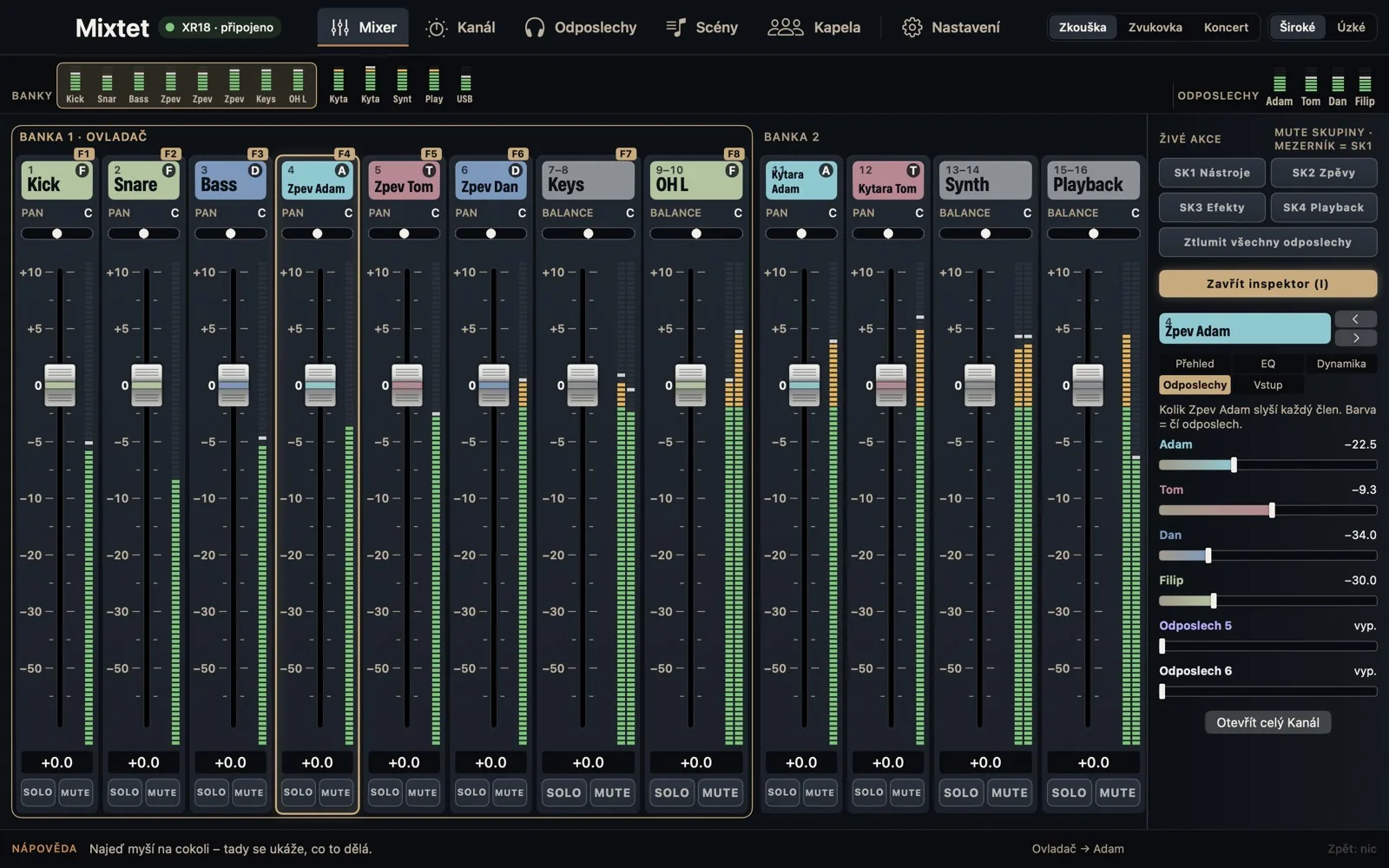 Quick edits next to the mix